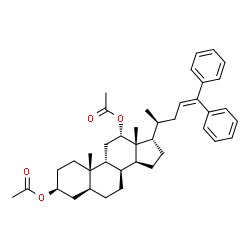 ChemSpider 2D Image | (3beta,5alpha,8alpha,9beta,12alpha,17alpha,20S)-24,24-Diphenylchol-23-ene-3,12-diyl diacetate | C40H52O4