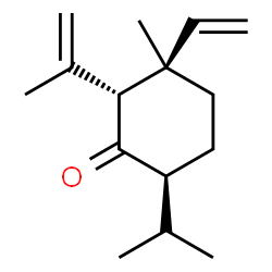 ChemSpider 2D Image | (2R,3R,6S)-2-Isopropenyl-6-isopropyl-3-methyl-3-vinylcyclohexanone | C15H24O