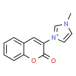 ChemSpider 2D Image | 1-Methyl-3-(2-oxo-2H-chromen-3-yl)-1H-imidazol-3-ium | C13H11N2O2