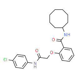 ChemSpider 2D Image | 2-{2-[(4-Chlorophenyl)amino]-2-oxoethoxy}-N-cyclooctylbenzamide | C23H27ClN2O3