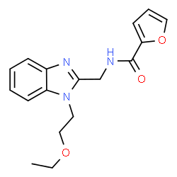 ChemSpider 2D Image | N-{[1-(2-Ethoxyethyl)-1H-benzimidazol-2-yl]methyl}-2-furamide | C17H19N3O3