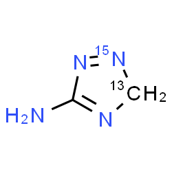 ChemSpider 2D Image | (3-~13~C,2-~15~N)-3H-1,2,4-Triazol-5-amine | C13CH4N315N