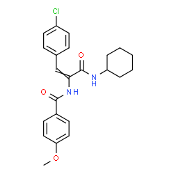ChemSpider 2D Image | N-[1-(4-Chlorophenyl)-3-(cyclohexylamino)-3-oxo-1-propen-2-yl]-4-methoxybenzamide | C23H25ClN2O3