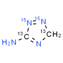 ChemSpider 2D Image | (~13~C_2_,1,2-~15~N_2_)-3H-1,2,4-Triazol-5-amine | 13C2H4N215N2
