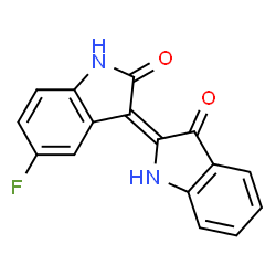 ChemSpider 2D Image | (3E)-5-Fluoro-3-(3-oxo-1,3-dihydro-2H-indol-2-ylidene)-1,3-dihydro-2H-indol-2-one | C16H9FN2O2