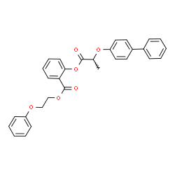 ChemSpider 2D Image | 2-Phenoxyethyl 2-{[2-(4-biphenylyloxy)propanoyl]oxy}benzoate | C30H26O6
