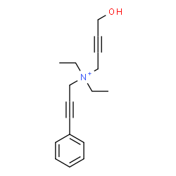 ChemSpider 2D Image | Diethyl-(4-hydroxy-but-2-ynyl)-(3-phenyl-prop-2-ynyl)-ammonium | C17H22NO