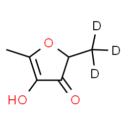 ChemSpider 2D Image | 4-Hydroxy-5-methyl-2-(~2~H_3_)methyl-3(2H)-furanone | C6H5D3O3