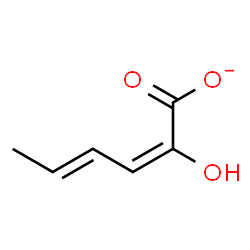 ChemSpider 2D Image | (2E,4E)-2-Hydroxy-2,4-hexadienoate | C6H7O3