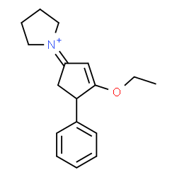 ChemSpider 2D Image | 1-(3-Ethoxy-4-phenyl-2-cyclopenten-1-ylidene)pyrrolidinium | C17H22NO