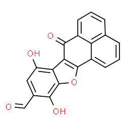 ChemSpider 2D Image | 8,11-Dihydroxy-7-oxo-7H-benzo[b]phenaleno[2,1-d]furan-10-carbaldehyde | C20H10O5