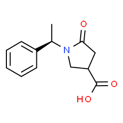 ChemSpider 2D Image | 5-Oxo-1-[(1R)-1-phenylethyl]-3-pyrrolidinecarboxylic acid | C13H15NO3