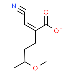 ChemSpider 2D Image | (2Z)-2-(Cyanomethylene)-5-methoxyhexanoate | C9H12NO3