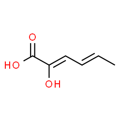 ChemSpider 2D Image | 2-Hydroxyhexa-2,4-dienoic acid | C6H8O3