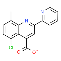ChemSpider 2D Image | 5-Chloro-8-methyl-2-(2-pyridinyl)-4-quinolinecarboxylate | C16H10ClN2O2