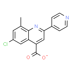ChemSpider 2D Image | 6-Chloro-8-methyl-2-(4-pyridinyl)-4-quinolinecarboxylate | C16H10ClN2O2