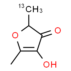ChemSpider 2D Image | 4-Hydroxy-5-methyl-2-(~13~C)methyl-3(2H)-furanone | C513CH8O3
