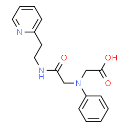 ChemSpider 2D Image | [PHENYL({[2-(PYRIDIN-2-YL)ETHYL]CARBAMOYL}METHYL)AMINO]ACETIC ACID | C17H19N3O3