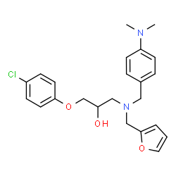 ChemSpider 2D Image | 1-(4-Chlorophenoxy)-3-{[4-(dimethylamino)benzyl](2-furylmethyl)amino}-2-propanol | C23H27ClN2O3