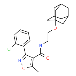 ChemSpider 2D Image | N-[2-(Adamantan-1-yloxy)ethyl]-3-(2-chlorophenyl)-5-methyl-1,2-oxazole-4-carboxamide | C23H27ClN2O3