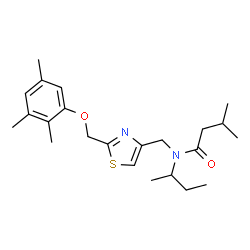 ChemSpider 2D Image | N-sec-Butyl-3-methyl-N-({2-[(2,3,5-trimethylphenoxy)methyl]-1,3-thiazol-4-yl}methyl)butanamide | C23H34N2O2S