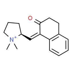 ChemSpider 2D Image | (2S)-1,1-Dimethyl-2-[(Z)-(2-oxo-3,4-dihydro-1(2H)-naphthalenylidene)methyl]pyrrolidinium | C17H22NO