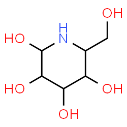 ChemSpider 2D Image | 6-(Hydroxymethyl)-2,3,4,5-piperidinetetrol | C6H13NO5