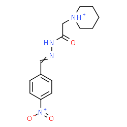 ChemSpider 2D Image | 1-{2-[2-(4-Nitrobenzylidene)hydrazino]-2-oxoethyl}piperidinium | C14H19N4O3