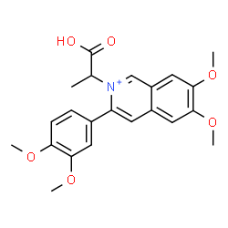 ChemSpider 2D Image | 2-(1-Carboxyethyl)-3-(3,4-dimethoxyphenyl)-6,7-dimethoxyisoquinolinium | C22H24NO6