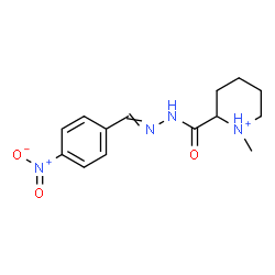 ChemSpider 2D Image | 1-Methyl-2-{[2-(4-nitrobenzylidene)hydrazino]carbonyl}piperidinium | C14H19N4O3