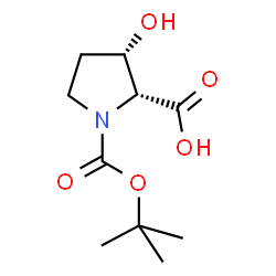 ChemSpider 2D Image | (3S)-3-Hydroxy-1-{[(2-methyl-2-propanyl)oxy]carbonyl}-D-proline | C10H17NO5