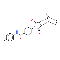 ChemSpider 2D Image | N-(3-Chloro-4-methylphenyl)-4-(3,5-dioxo-4-azatricyclo[5.2.1.0~2,6~]dec-4-yl)cyclohexanecarboxamide | C23H27ClN2O3
