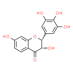ChemSpider 2D Image | (2R,3S)-3,7-Dihydroxy-2-(3,4,5-trihydroxyphenyl)-2,3-dihydro-4H-chromen-4-one | C15H12O7
