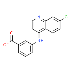 ChemSpider 2D Image | 3-[(7-Chloro-4-quinolinyl)amino]benzoate | C16H10ClN2O2
