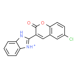 ChemSpider 2D Image | 2-(6-Chloro-2-oxo-2H-chromen-3-yl)-1H-3,1-benzimidazol-3-ium | C16H10ClN2O2