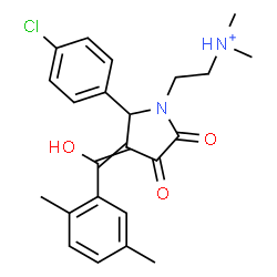 ChemSpider 2D Image | 2-{2-(4-Chlorophenyl)-3-[(2,5-dimethylphenyl)(hydroxy)methylene]-4,5-dioxo-1-pyrrolidinyl}-N,N-dimethylethanaminium | C23H26ClN2O3