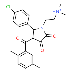 ChemSpider 2D Image | 2-[2-(4-Chlorophenyl)-3-(2,5-dimethylbenzoyl)-4,5-dioxo-1-pyrrolidinyl]-N,N-dimethylethanaminium | C23H26ClN2O3