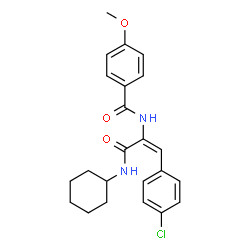 ChemSpider 2D Image | N-[(1E)-1-(4-Chlorophenyl)-3-(cyclohexylamino)-3-oxo-1-propen-2-yl]-4-methoxybenzamide | C23H25ClN2O3