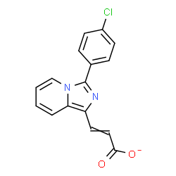 ChemSpider 2D Image | 3-[3-(4-Chlorophenyl)imidazo[1,5-a]pyridin-1-yl]acrylate | C16H10ClN2O2