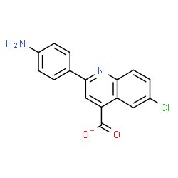 ChemSpider 2D Image | 2-(4-Aminophenyl)-6-chloro-4-quinolinecarboxylate | C16H10ClN2O2