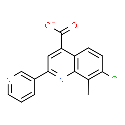 ChemSpider 2D Image | 7-Chloro-8-methyl-2-(3-pyridinyl)-4-quinolinecarboxylate | C16H10ClN2O2