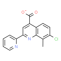ChemSpider 2D Image | 7-Chloro-8-methyl-2-(2-pyridinyl)-4-quinolinecarboxylate | C16H10ClN2O2