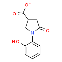 ChemSpider 2D Image | 1-(2-Hydroxyphenyl)-5-oxo-3-pyrrolidinecarboxylate | C11H10NO4