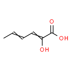 ChemSpider 2D Image | 2-Hydroxy-2,4-hexadienoic acid | C6H8O3