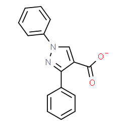 ChemSpider 2D Image | 1,3-Diphenyl-1H-pyrazole-4-carboxylate | C16H11N2O2