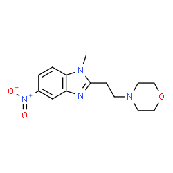 ChemSpider 2D Image | 1-Methyl-2-[2-(4-morpholinyl)ethyl]-5-nitro-1H-benzimidazole | C14H18N4O3