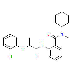 ChemSpider 2D Image | 2-{[2-(2-Chlorophenoxy)propanoyl]amino}-N-cyclohexyl-N-methylbenzamide | C23H27ClN2O3
