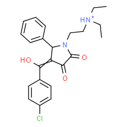 ChemSpider 2D Image | 2-{3-[(4-Chlorophenyl)(hydroxy)methylene]-4,5-dioxo-2-phenyl-1-pyrrolidinyl}-N,N-diethylethanaminium | C23H26ClN2O3