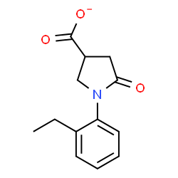 ChemSpider 2D Image | 1-(2-Ethylphenyl)-5-oxo-3-pyrrolidinecarboxylate | C13H14NO3