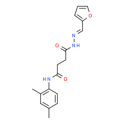 ChemSpider 2D Image | N-(2,4-dimethylphenyl)-N'-(2-furanylmethylideneamino)butanediamide | C17H19N3O3